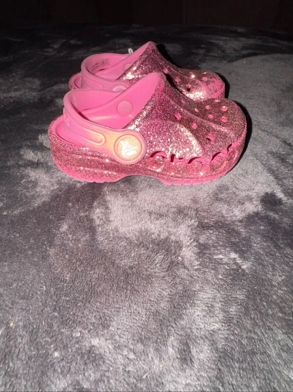 Crocs Baya glitter sleep on clogs size 5